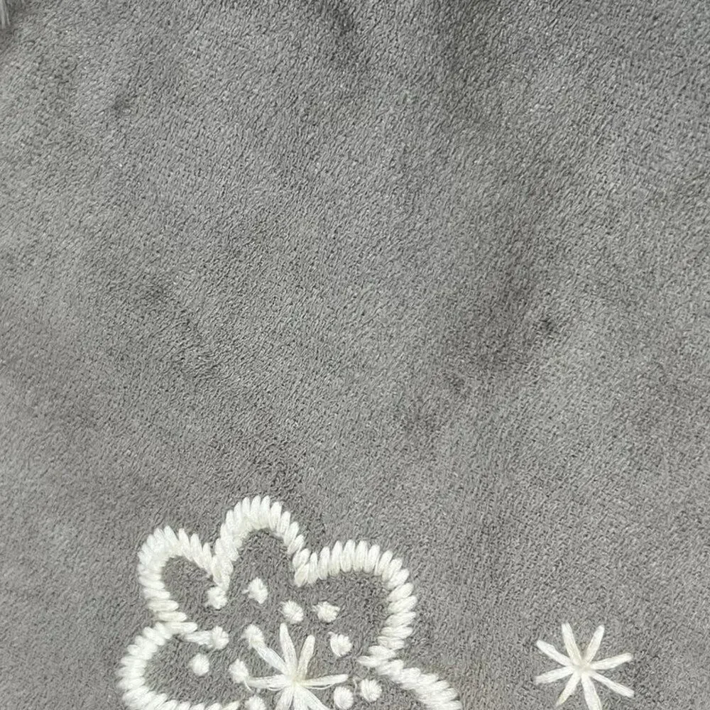 Y2K Monsoon Girls Afghan Penny Lane Embroidered Flower Coat Gray Size 8-10